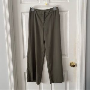 Army Green Straight-Leg Pants